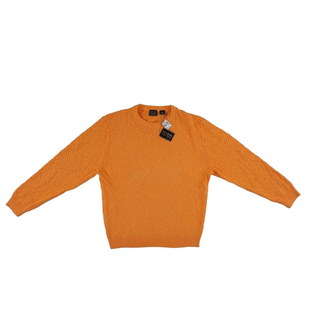 NWT Jos. A. Bank Sweater Mens Size Large Orange Signature Collection 100% Cotton